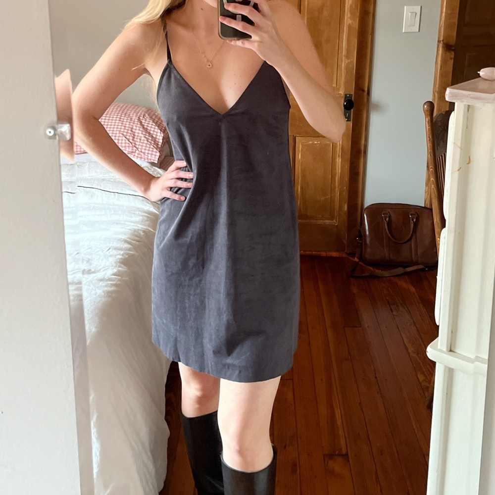 A-Line Suede Mini Dress